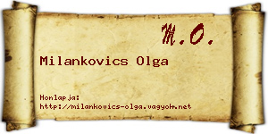 Milankovics Olga névjegykártya